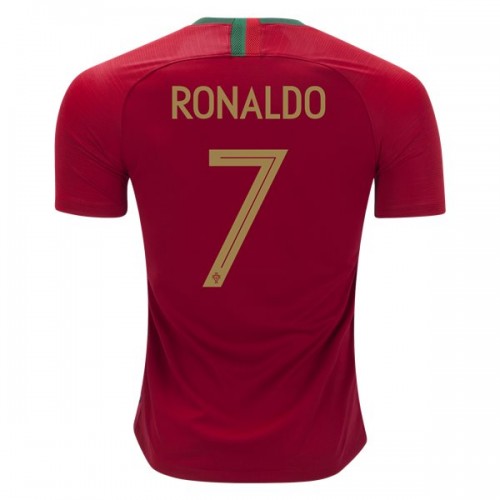  Camisolas de Futebol Portugal Cristiano Ronaldo 7 Equipamento Principal Copa do Mundo 2018 Manga Curta 