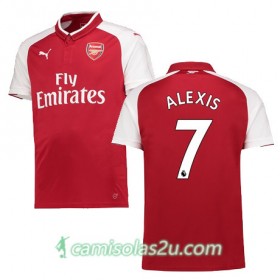 Camisolas de Futebol Arsenal ALEXIS Equipamento Principal 2017/18 Manga Curta