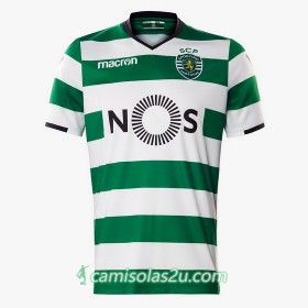 Camisolas de Futebol Sporting Equipamento Principal 2017/18 Manga Curta