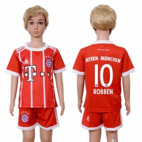 Camisolas de Futebol Bayern München Arjen Robben 10 Criança Equipamento Principal 2017/18 Manga Curta