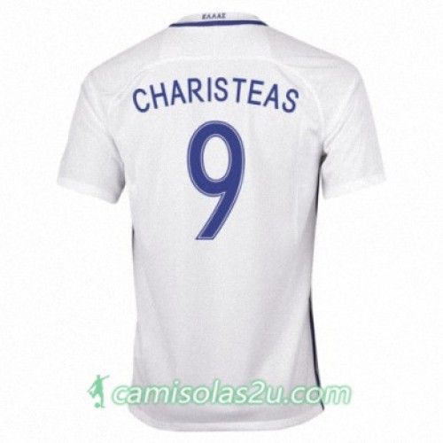 Camisolas de Futebol Grécia ANGELOS CHARISTEAS Equipamento Principal 2016/17 Manga Curta Camisolas de Futebol Grécia ANGELOS CHARISTEAS Equipamento Principal 2016/17 Manga Curta