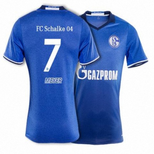 Camisolas de Futebol Schalke MEYER Equipamento Principal 2017/18 Manga Curta Camisolas de Futebol Schalke MEYER Equipamento Principal 2017/18 Manga Curta