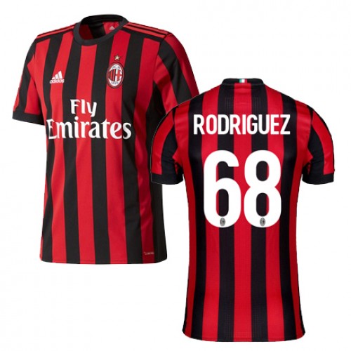 Camisolas de Futebol AC Milan RODRIGUEZ Equipamento Principal 2017/18 Manga Curta Camisolas de Futebol AC Milan RODRIGUEZ Equipamento Principal 2017/18 Manga Curta