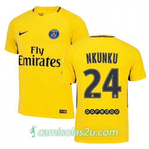 Camisolas de Futebol Paris Saint-Germain CHRISTOPHER NKUNKU Equipamento Alternativa 2017/18 Manga Curta Camisolas de Futebol Paris Saint-Germain CHRISTOPHER NKUNKU Equipamento Alternativa 2017/18 Manga Curta