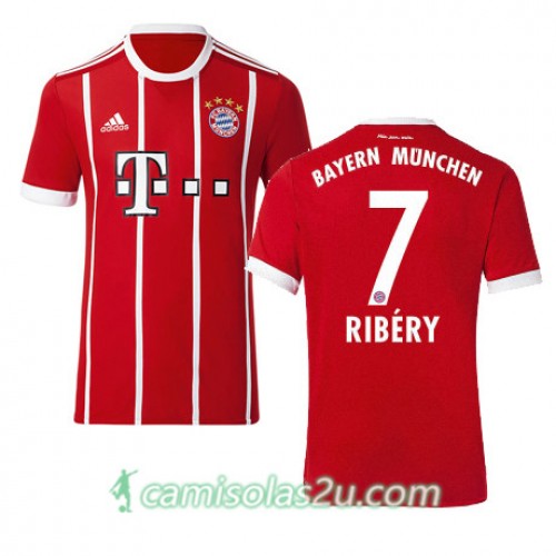 Camisolas de Futebol Bayern München RIBERY Equipamento Principal 2017/18 Manga Curta Camisolas de Futebol Bayern München RIBERY Equipamento Principal 2017/18 Manga Curta