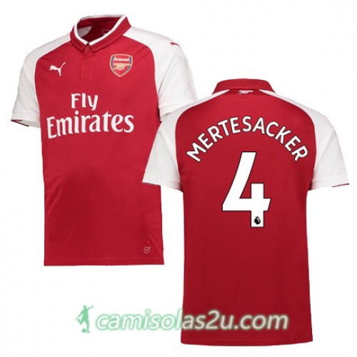 Camisolas de Futebol Arsenal MERTESACKER Equipamento Principal 2017/18 Manga Curta Camisolas de Futebol Arsenal MERTESACKER Equipamento Principal 2017/18 Manga Curta