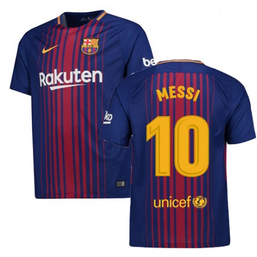 Camisolas de Futebol Barcelona MESSI Equipamento Principal 2017/18 Manga Curta Camisolas de Futebol Barcelona MESSI Equipamento Principal 2017/18 Manga Curta
