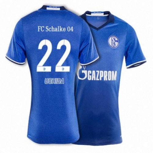 Camisolas de Futebol Schalke UCHIDA Equipamento Principal 2017/18 Manga Curta Camisolas de Futebol Schalke UCHIDA Equipamento Principal 2017/18 Manga Curta