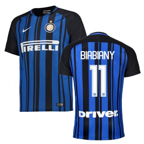 Camisolas de Futebol Inter de Milão BIABIANY Equipamento Principal 2017/18 Manga Curta Camisolas de Futebol Inter de Milão BIABIANY Equipamento Principal 2017/18 Manga Curta