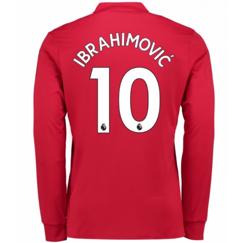 Camisolas de Futebol Manchester United Ibrahimovic 10 Equipamento Principal 2017/18 Manga Comprida Camisolas de Futebol Manchester United Ibrahimovic 10 Equipamento Principal 2017/18 Manga Comprida