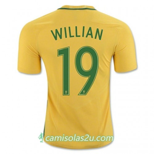 Camisolas de Futebol Brasil WILLIAN Equipamento Principal 2016/17 Manga Curta Camisolas de Futebol Brasil WILLIAN Equipamento Principal 2016/17 Manga Curta