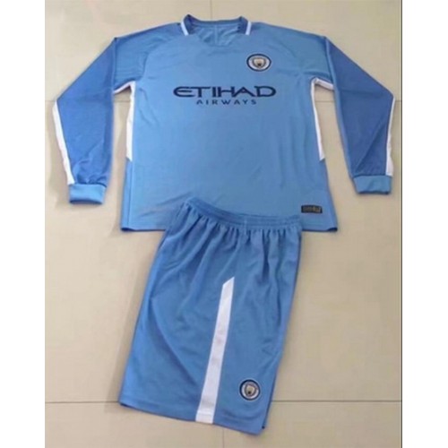 Camisolas de Futebol Manchester City Equipamento Principal 2017/18 Manga Comprida Camisolas de Futebol Manchester City Equipamento Principal 2017/18 Manga Comprida