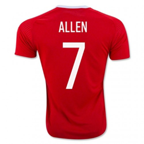 Camisolas de Futebol País de Gales ALLEN Equipamento Principal Euro 2016 Camisolas de Futebol País de Gales ALLEN Equipamento Principal Euro 2016