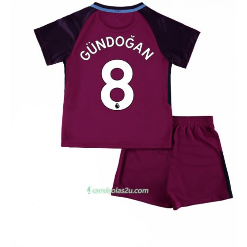 Camisolas de Futebol Manchester City Ilkay Gundogan 8 Criança Equipamento Alternativa 2017/18 Manga Curta Camisolas de Futebol Manchester City Ilkay Gundogan 8 Criança Equipamento Alternativa 2017/18 Manga Curta