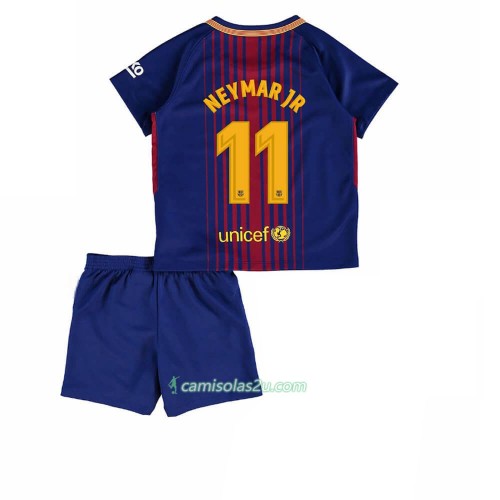 Camisolas de Futebol FC Barcelona Neymar Jr 11 Criança Equipamento Principal 2017/18 Manga Curta Camisolas de Futebol FC Barcelona Neymar Jr 11 Criança Equipamento Principal 2017/18 Manga Curta