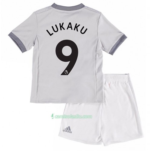 Camisolas de Futebol Manchester United Romelu Lukaku 9 Criança Equipamento 3ª 2017/18 Manga Curta Camisolas de Futebol Manchester United Romelu Lukaku 9 Criança Equipamento 3ª 2017/18 Manga Curta