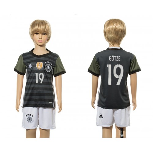 Camisolas de Futebol Alemanha Mario Gotze 19 Criança Equipamento Alternativa Manga Curta Camisolas de Futebol Alemanha Mario Gotze 19 Criança Equipamento Alternativa Manga Curta