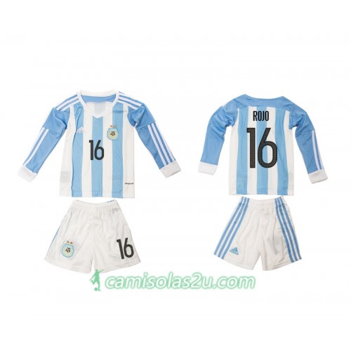 Camisolas de Futebol Argentina Rojo 16 Criança Equipamento Principal 2016 Manga Comprida Camisolas de Futebol Argentina Rojo 16 Criança Equipamento Principal 2016 Manga Comprida