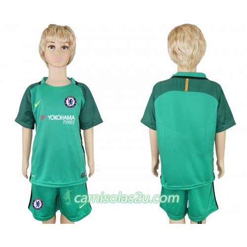 Camisolas de Futebol Chelsea Guarda Redes Criança Equipamento Principal 2017/18 Manga Curta Camisolas de Futebol Chelsea Guarda Redes Criança Equipamento Principal 2017/18 Manga Curta