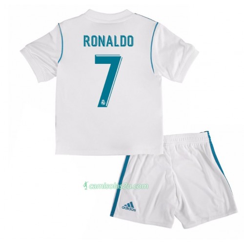 Camisolas de Futebol Real Madrid Cristiano Ronaldo 7 Criança Equipamento Principal 2017/18 Manga Curta Camisolas de Futebol Real Madrid Cristiano Ronaldo 7 Criança Equipamento Principal 2017/18 Manga Curta