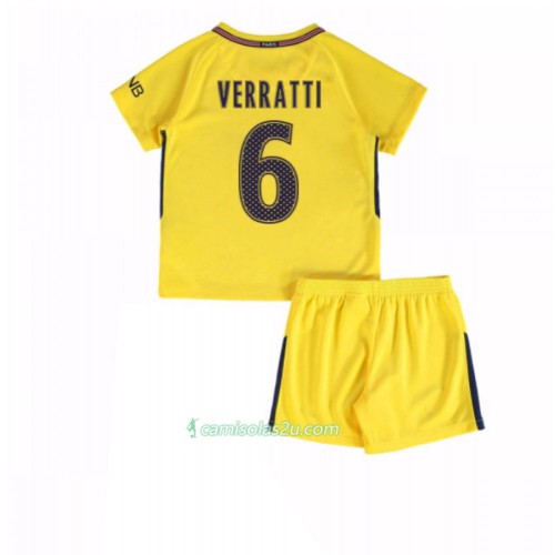 Camisolas de Futebol Paris Saint-Germain Marco Verratti 6 Criança Equipamento Alternativa 2017/18 Manga Curta Camisolas de Futebol Paris Saint-Germain Marco Verratti 6 Criança Equipamento Alternativa 2017/18 Manga Curta