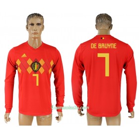 Camisolas de Futebol Bélgica Kevin De Bruyne 7 Equipamento Principal Copa do Mundo 2018 Manga Comprida