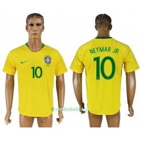 Camisolas de Futebol Brasil Neymar Jr 10 Equipamento Principal Copa do Mundo 2018 Manga Curta