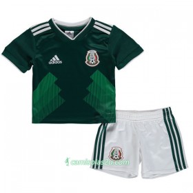 Camisolas de Futebol México Criança Equipamento Principal Copa do Mundo 2018 Manga Curta