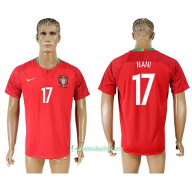Camisolas de Futebol Portugal Nani 17 Equipamento Principal Copa do Mundo 2018 Manga Curta