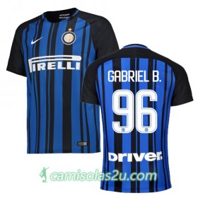 Camisolas de Futebol Inter de Milão GABRIEL B Equipamento Principal 2017/18 Manga Curta