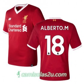 Camisolas de Futebol Liverpool ALBERTO M Equipamento Principal 2017/18 Manga Curta