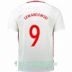 Camisolas de Futebol Polônia ROBERT LEWANDOWSKI Equipamento Principal Euro 2016