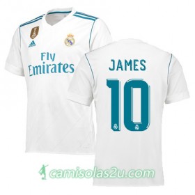 Camisolas de Futebol Real Madrid JAMES Equipamento Principal 2017/18 Manga Curta