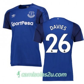 Camisolas de Futebol Everton DAVIES Equipamento Principal 2017/18 Manga Curta