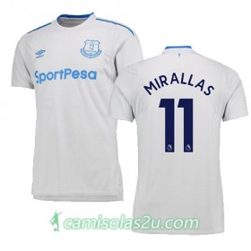 Camisolas de Futebol Everton MIRALLAS Equipamento Alternativa 2017/18 Manga Curta