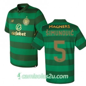 Camisolas de Futebol Celtic JOZO SIMUNOVIC Equipamento Alternativa 2017/18 Manga Curta