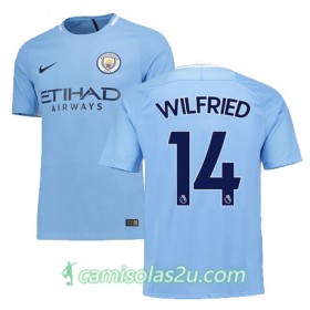 Camisolas de Futebol Manchester City WILFRIED Equipamento Principal 2017/18 Manga Curta