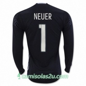 Camisolas de Futebol Alemanha MANUEL NEUER Equipamento Principal Euro 2016 Manga Comprida