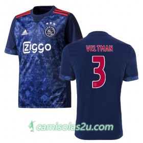 Camisolas de Futebol Ajax Amsterdam JOEL VELTMAN Equipamento Alternativa 2017/18 Manga Curta