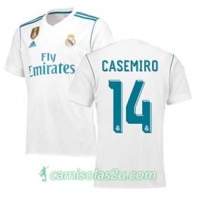Camisolas de Futebol Real Madrid CASEMIRO Equipamento Principal 2017/18 Manga Curta