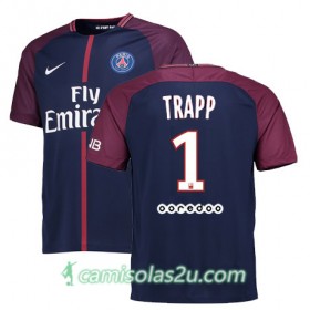 Camisolas de Futebol Paris Saint-Germain KEVIN TRAPP Equipamento Principal 2017/18 Manga Curta