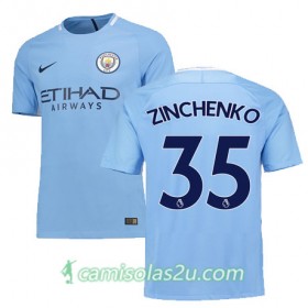 Camisolas de Futebol Manchester City ZINCHENKO Equipamento Principal 2017/18 Manga Curta