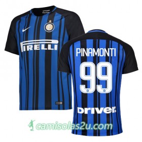 Camisolas de Futebol Inter de Milão PINAMONTI Equipamento Principal 2017/18 Manga Curta