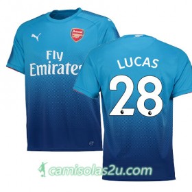Camisolas de Futebol Arsenal LUCAS Equipamento Alternativa 2017/18 Manga Curta