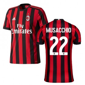 Camisolas de Futebol AC Milan MUSACCHIO Equipamento Principal 2017/18 Manga Curta