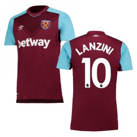 Camisolas de Futebol West Ham LANZINI Equipamento Principal 2017/18 Manga Curta