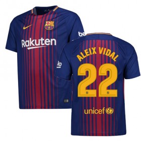 Camisolas de Futebol Barcelona Aleix Vidal Equipamento Principal 2017/18 Manga Curta