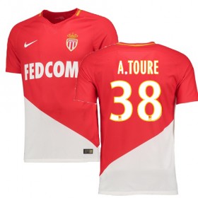 Camisolas de Futebol Mônaco ALMAMY TOURE Equipamento Principal 2017/18 Manga Curta