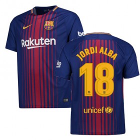 Camisolas de Futebol Barcelona JORDI ALBA Equipamento Principal 2017/18 Manga Curta