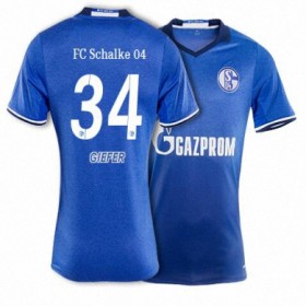 Camisolas de Futebol Schalke GIEFER Equipamento Principal 2017/18 Manga Curta